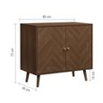 Herringford Sideboard - 2 Door - 80cm - Chevron - Compact - Walnut