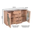 Indus Sideboard - 2 Door - 4 Drawer - 150cm - Medium - Pale Taupe - Mango Wood