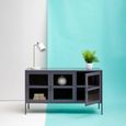 Acier Metal Medium Sideboard - 3 Door - Grey - 140cm