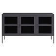 Acier Metal Medium Sideboard - 3 Door - Grey - 140cm