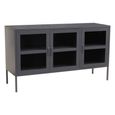 Acier Metal Medium Sideboard - 3 Door - Grey - 140cm