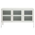 Acier Metal Medium Sideboard - 3 Door - White - 140cm