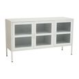 Acier Metal Medium Sideboard - 3 Door - White - 140cm