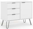 Augusta White 90cm Small Sideboard with Hairpin Legs