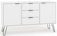 Augusta White Medium Sideboard with Hairpin Legs - 2 Doors