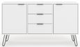 Augusta White Medium Sideboard with Hairpin Legs - 2 Doors