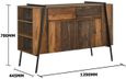 Alpena Rustic Oak 120cm Small 2 Door Sideboard