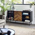 Alvin Chevron Wood Effect Large Sideboard - 160cm - 2 Door