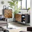 Alvin Chevron Wood Effect Large Sideboard - 160cm - 2 Door