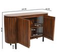 Amber Slatted Mango Wood 135cm Medium 2 Door Sideboard