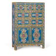 Ancona Highboard - Blue Mango Wood - Painted - 2 Door - Medium