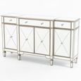 Antoinette Mirrored Champagne Trim 4 Door Large Sideboard - 160cm