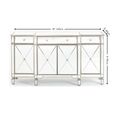 Antoinette Mirrored Champagne Trim 4 Door Large Sideboard - 160cm