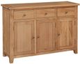 Appleby Petite Oak Medium Sideboard, 128cm with 3 Doors and 3 Drawers
