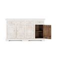 Arcova Sideboard - White Carved Mango Wood - 4 Door - Extra Large - 180cm