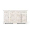 Arcova Sideboard - White Carved Mango Wood - 4 Door - Extra Large - 180cm