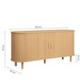 Axel Large Curved Sideboard - 160cm - 2 Door - Oak Fluted