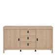 Barcelona Jackson Hickory Oak 3 Drawer Medium Sideboard