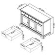 Hampstead Two Tone Wide Sideboard - 3 Door