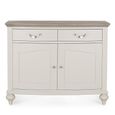 Montreux Narrow Sideboard - 2 Drawer - Grey Washed Oak & Soft Grey