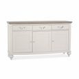 Montreux Wide Sideboard - 3 Drawer - Grey Washed Oak & Soft Grey