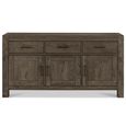 Turin Dark Oak Wide Sideboard - 3 Door