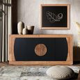 Braylee Sideboard - Natural and Black - 4 Door - Large - 160cm - Acacia Wood