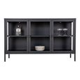 Brisbane Sideboard - 3 Door - Medium - 140cm - Black Metal