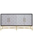 Cadio Sideboard - 4 Door - Extra Large - 184cm - Grey Faux Shagreen with Gold Legs