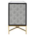 Cadio Sideboard - 4 Door - Extra Large - 184cm - Grey Faux Shagreen with Gold Legs