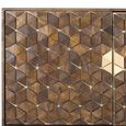 Caltan Sideboard - 2 Door - Extra Large - 190cm - Walnut Mango Wood and Gold - Geometric