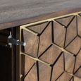 Caltan Sideboard - 2 Door - Medium - 145cm - Walnut Mango Wood and Gold - Geometric