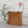 Carved Mango Wood 85cm Small Sideboard - 2 Doors