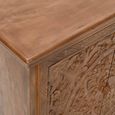 Carved Mango Wood 85cm Small Sideboard - 2 Doors