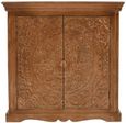 Carved Mango Wood 85cm Small Sideboard - 2 Doors