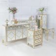 Casablanca Mirrored Gold Trim 3 Door Large Sideboard - 125cm