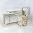 Casablanca Mirrored Gold Trim 3 Door Large Sideboard - 125cm