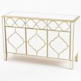 Casablanca Mirrored Gold Trim 3 Door Large Sideboard - 125cm