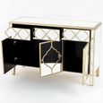 Casablanca Mirrored Gold Trim 3 Door Large Sideboard - 125cm