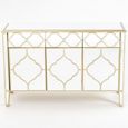 Casablanca Mirrored Gold Trim 3 Door Large Sideboard - 125cm