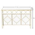 Casablanca Mirrored Gold Trim 3 Door Large Sideboard - 125cm