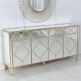 Casablanca Mirrored Gold Trim 4 Door Large Sideboard - 170cm