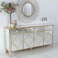 Casablanca Mirrored Gold Trim 4 Door Large Sideboard - 170cm