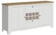 Celesto White 2 Door Large Sideboard with Wine Rack