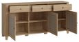 Cestino Oak and Rattan Effect Extra Large Sideboard - 3 Doors
