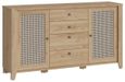 Cestino Oak and Rattan Effect Large Sideboard - 2 Doors