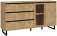 Chevron Oak Effect Medium Sideboard - 2 Doors