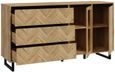 Chevron Oak Effect Medium Sideboard - 2 Doors
