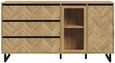 Chevron Oak Effect Medium Sideboard - 2 Doors