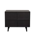 Clearance - Ferrero Black and Woven Rattan 1 Door Cabinet